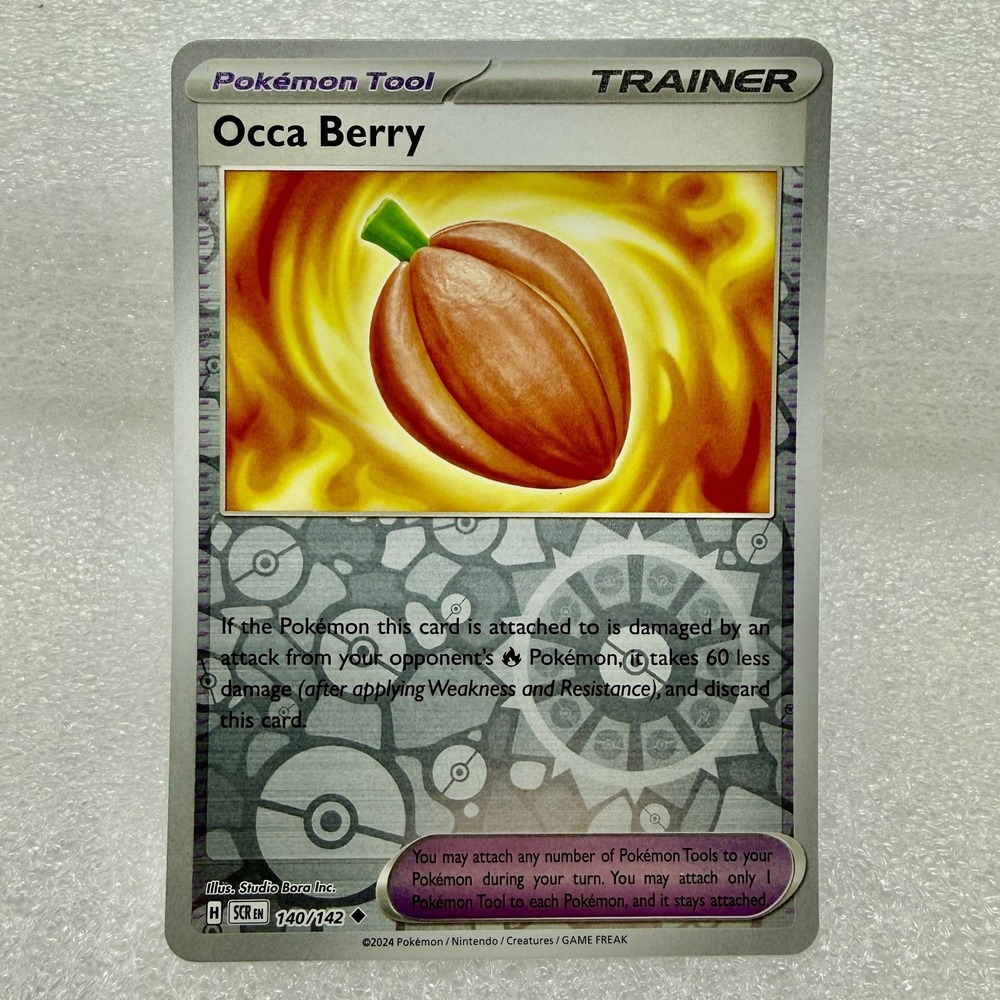 Occa Berry 140/142 Sv07: Stellar Crown Reverse Holo Pokémon TCG Mint Unplayed